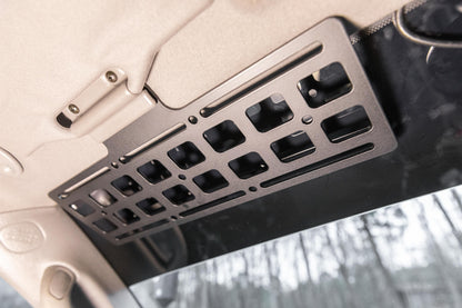 4th gen 4runner mod interior overhead storage gear molle panel mounting bracket for interior accessories.